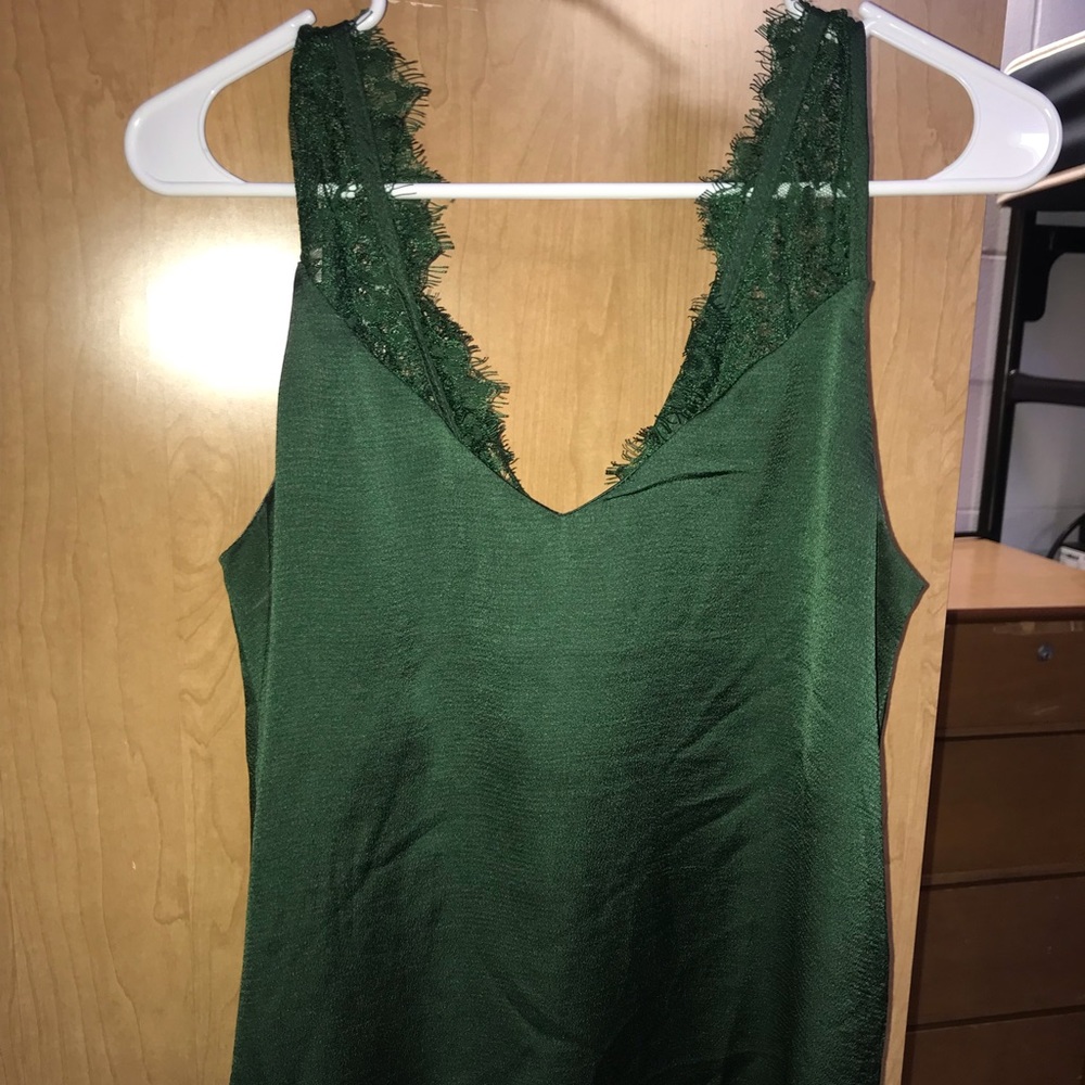 Emerald green lace tank top